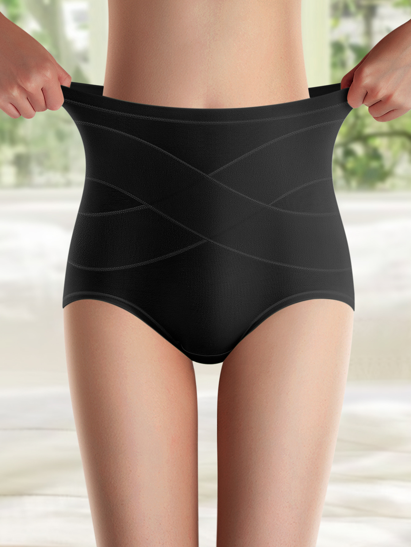【海外仓代发】高腰收腹三角裤大码女士内裤胖MM透气Underwear详情5