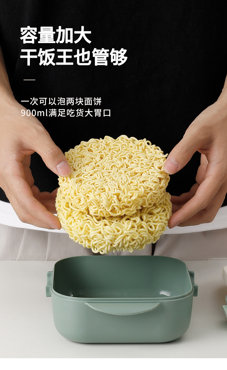Multi-functional plastic instant noodle lunch box, student dormitory instant noodle magic tool, cafeteria serving with lid and insulated lunch box pic 6