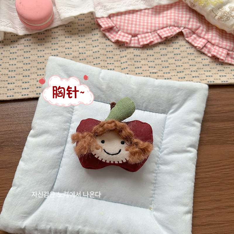 韩版卡通可爱水果立体塞棉手工胸针配饰毛线针织衣服宝宝胸针配饰详情10
