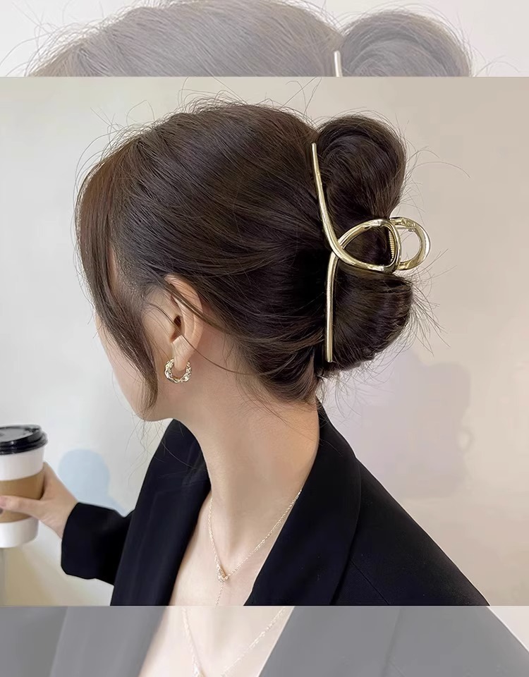 High-end, large shark clip, metal, extra-large grabber, with a large amount of hair, clip headwear, hair clip, and hair accessory for the back of the head of women pic 3