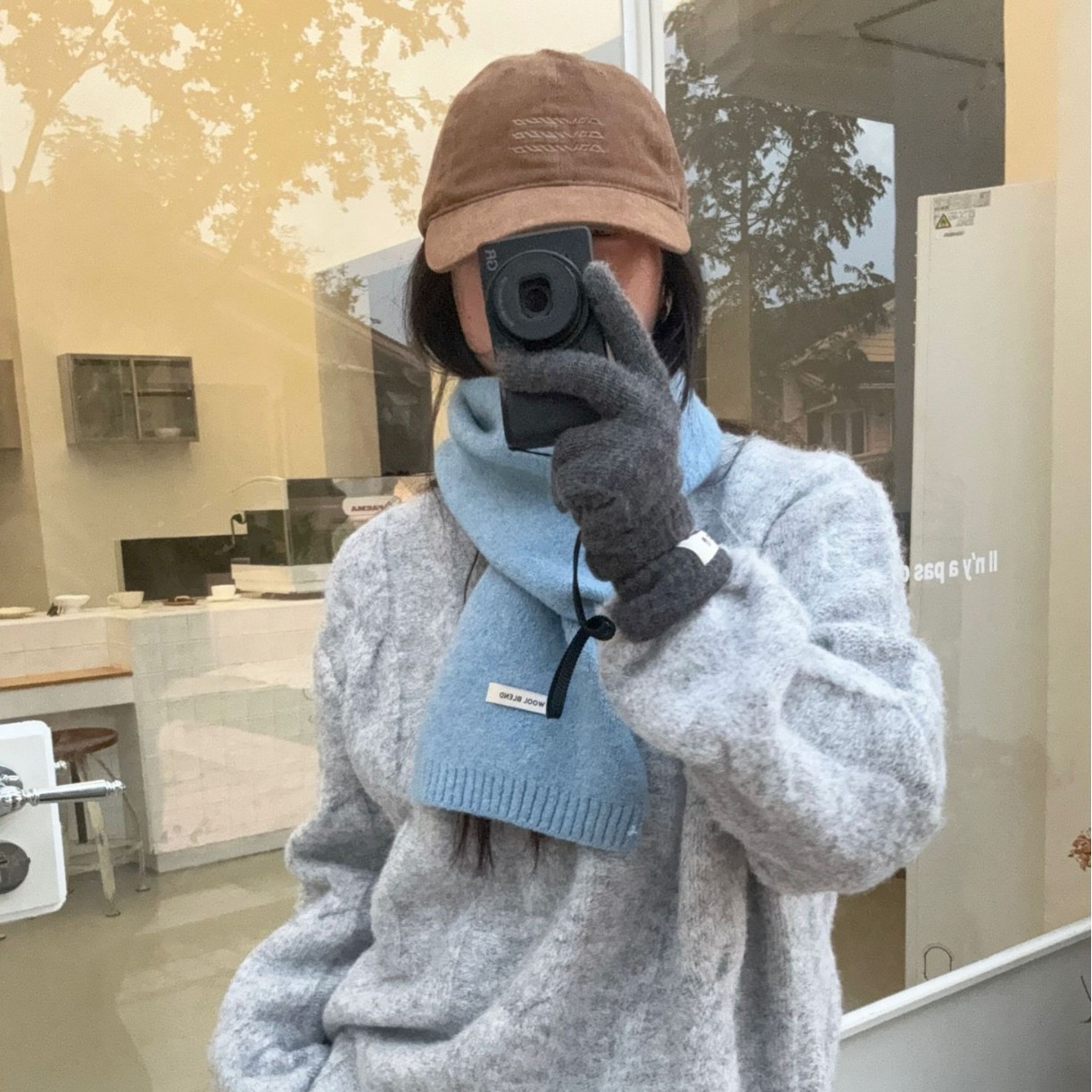 Solid-color wool blend scarf for women, autumn and winter, knitted woolen, warm, Korean-style, versatile, fashionable, fresh and sweet neck pic 27