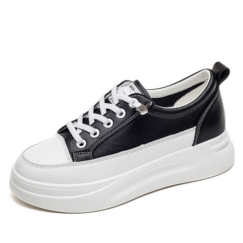 真皮小白鞋女2025年新款春夏厚底透气网面内增高爆款百搭休闲板鞋详情4