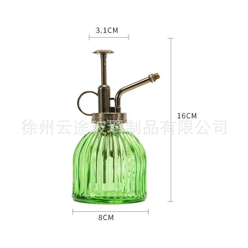 跨境玻璃竖纹小喷壶复古园艺洒水壶彩色浇水壶家居摆件厂家现货详情13