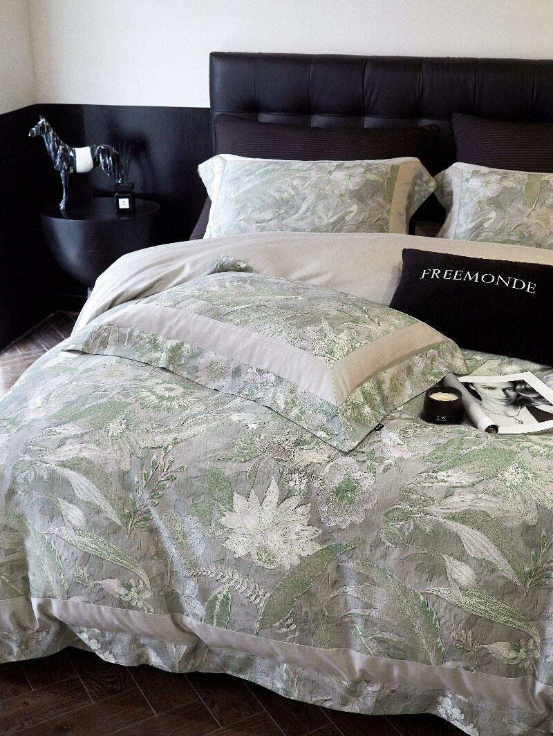 FREEMONDE Tencel cotton brushed four-piece set American printed thick warm quilt cover for autumn and winter, skin-friendly bedding pic 19