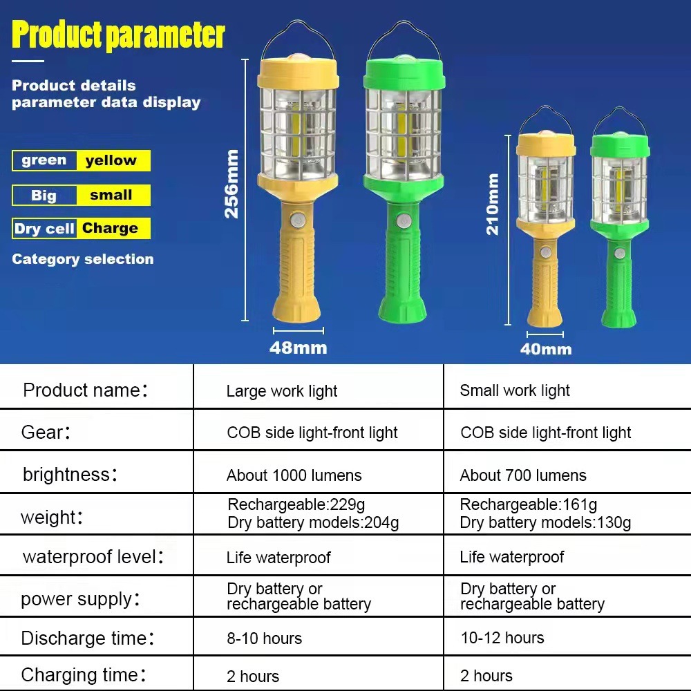 Cross-border camping lamp, handheld high-intensity outdoor lighting lamp, magnetic 360° light hanging auto repair work lamp pic 2