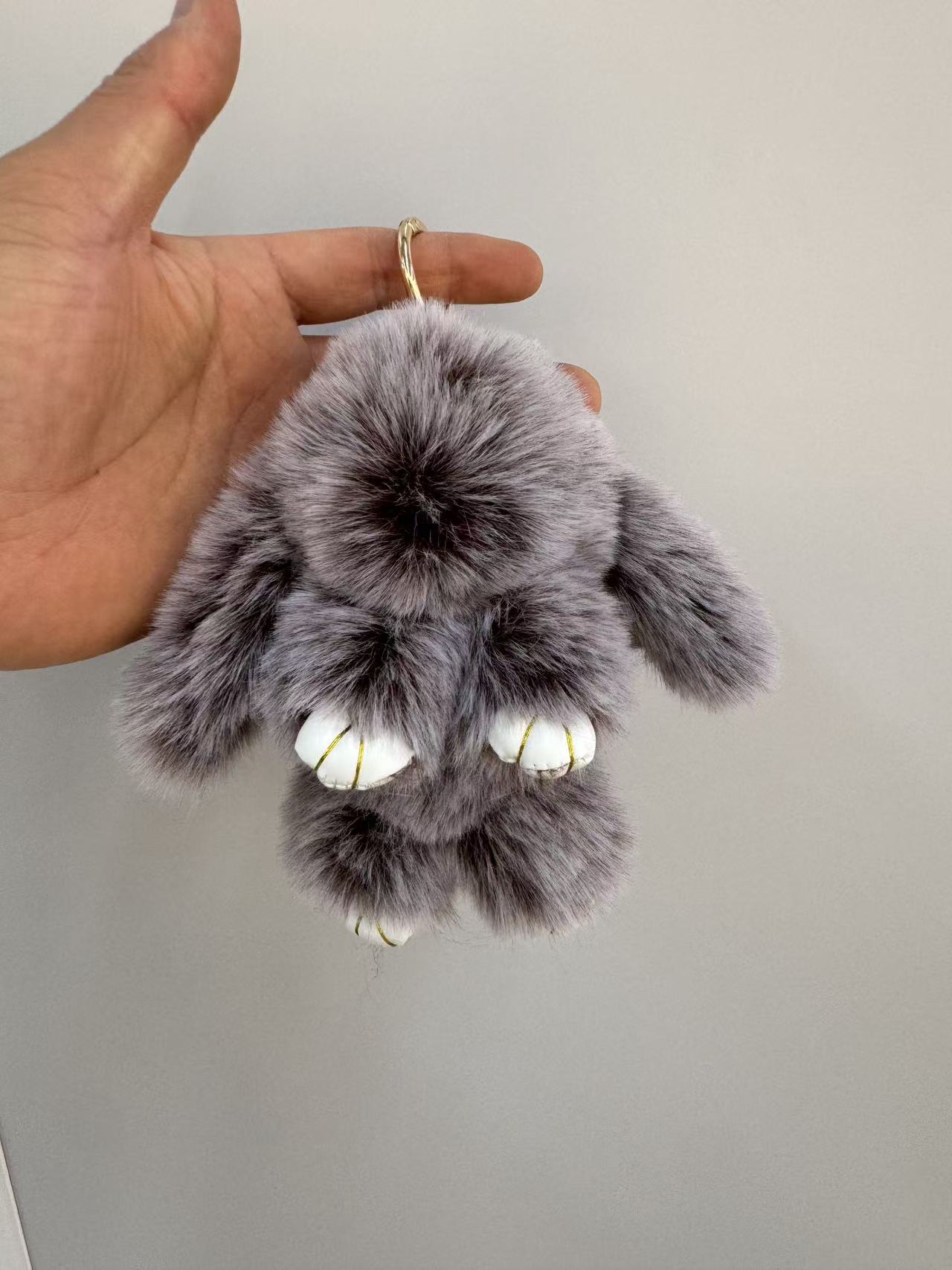 厂家批发仿獭兔毛装死兔挂件可爱小兔子包包手机车饰挂件萌兔饰品详情12