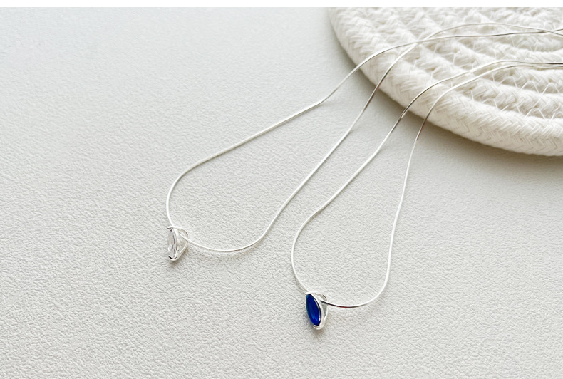 925纯银水滴锆石项链女韩国小众品牌SOUHAI宝石白银色锁骨链N0396详情15