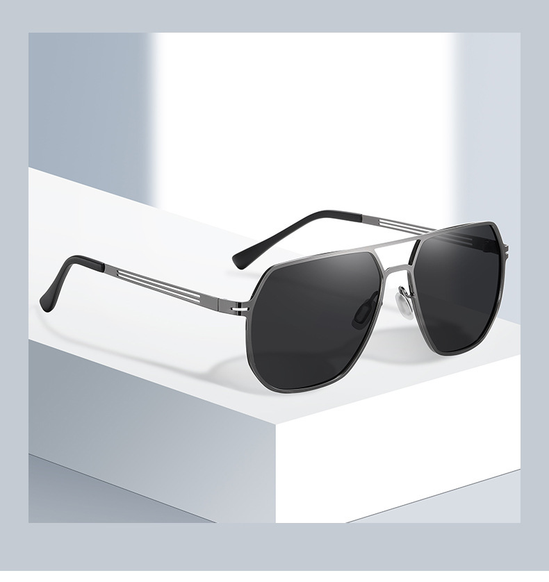 新款太阳镜男士方框不锈钢偏光太阳镜5086司机开车防阳光墨镜批发详情4