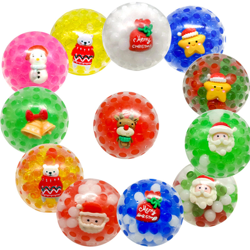 亚马逊新款圣诞节珠子球解压发泄球儿童节日礼物捏捏乐减压玩具工厂批发详情2