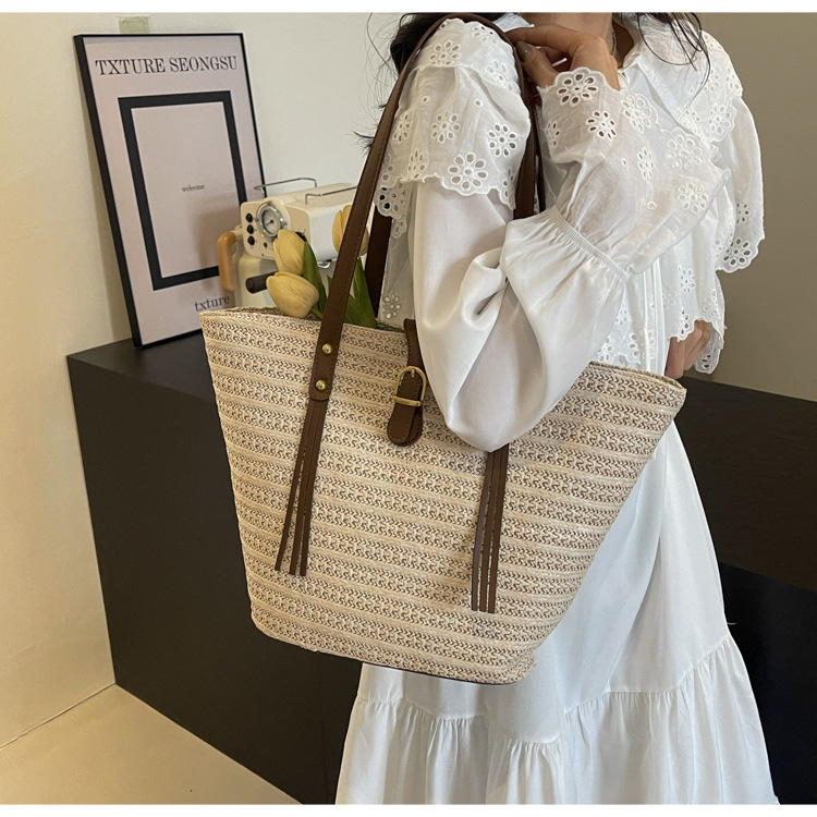 草编大容量包女包编织夏天沙滩女2024新款包包单肩手提托特包大包详情23