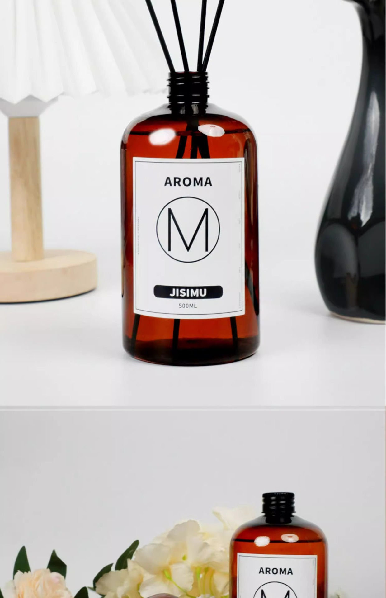A large bottle of 500ml flameless scented gardenia essential oil for indoor, home, hotel bedroom, and bathroom deodorization pic 13