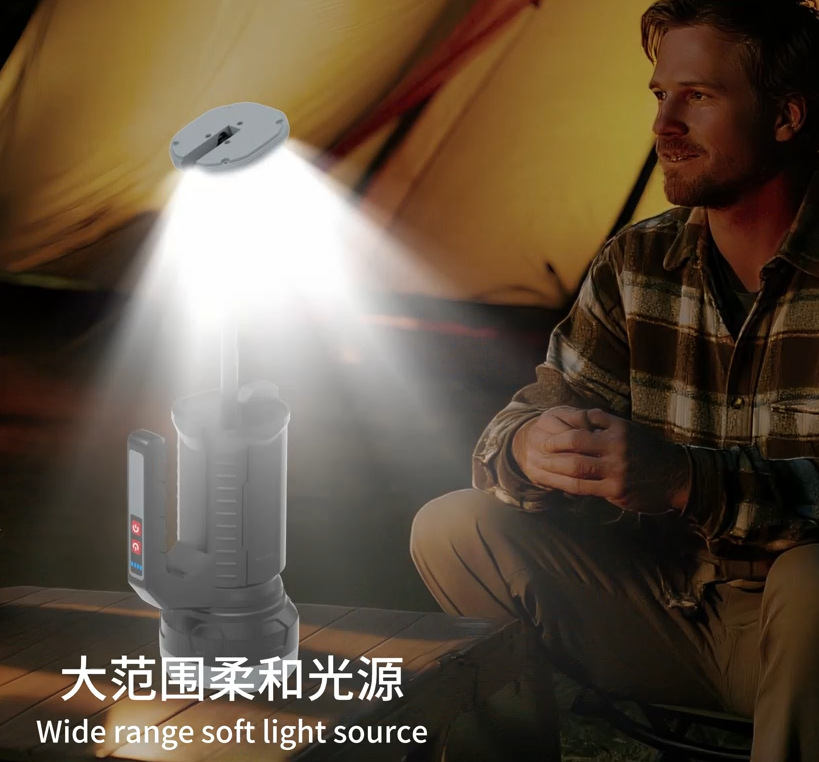High-intensity portable light, retractable taillight, USB rechargeable lithium battery, outdoor lighting searchlight, portable flashlight pic 8