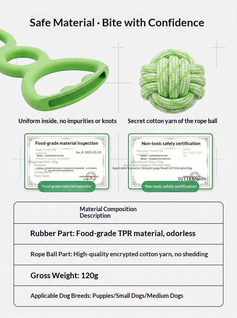 Macaron multi-color pet drawstring knot toy, wear-resistant cotton rope, dog to relieve boredom, teeth grinding, biting pet daily necessities pic 15