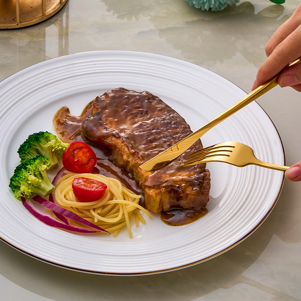 跨境不锈钢餐具刀叉勺子高颜值葡萄牙甜品牛排西餐spoons24件套装详情9