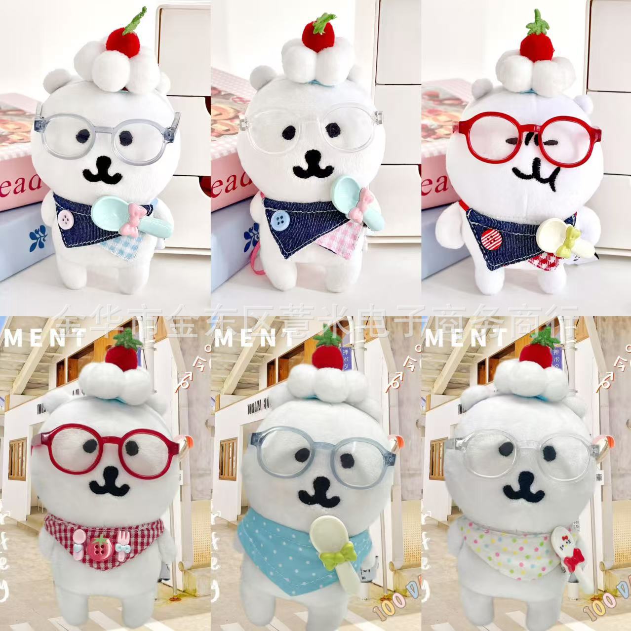 【厂家直销】可爱自嘲熊娃衣三角巾围兜13/10cm超萌娃娃帽子衣服详情1