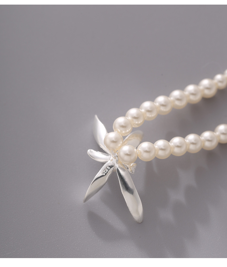 925 sterling silver Shijia Pearl Orchid Necklace for women, simple chocker, elegant and high-end, short necklace 7131A pic 18