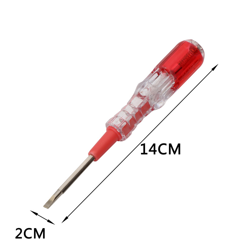 大量批发电工测电笔一字头螺丝刀形测电笔电工工具批发详情4