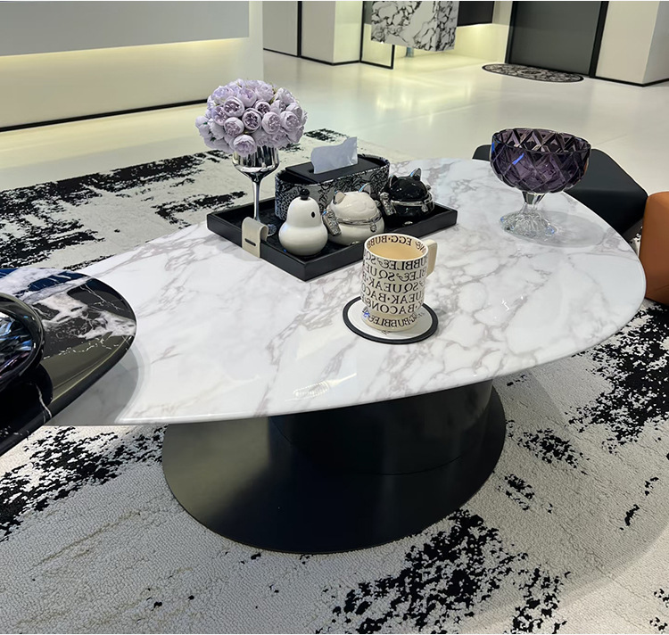意式极简大理石茶几2025客厅家用设计师新款高级感异形边几组合详情10