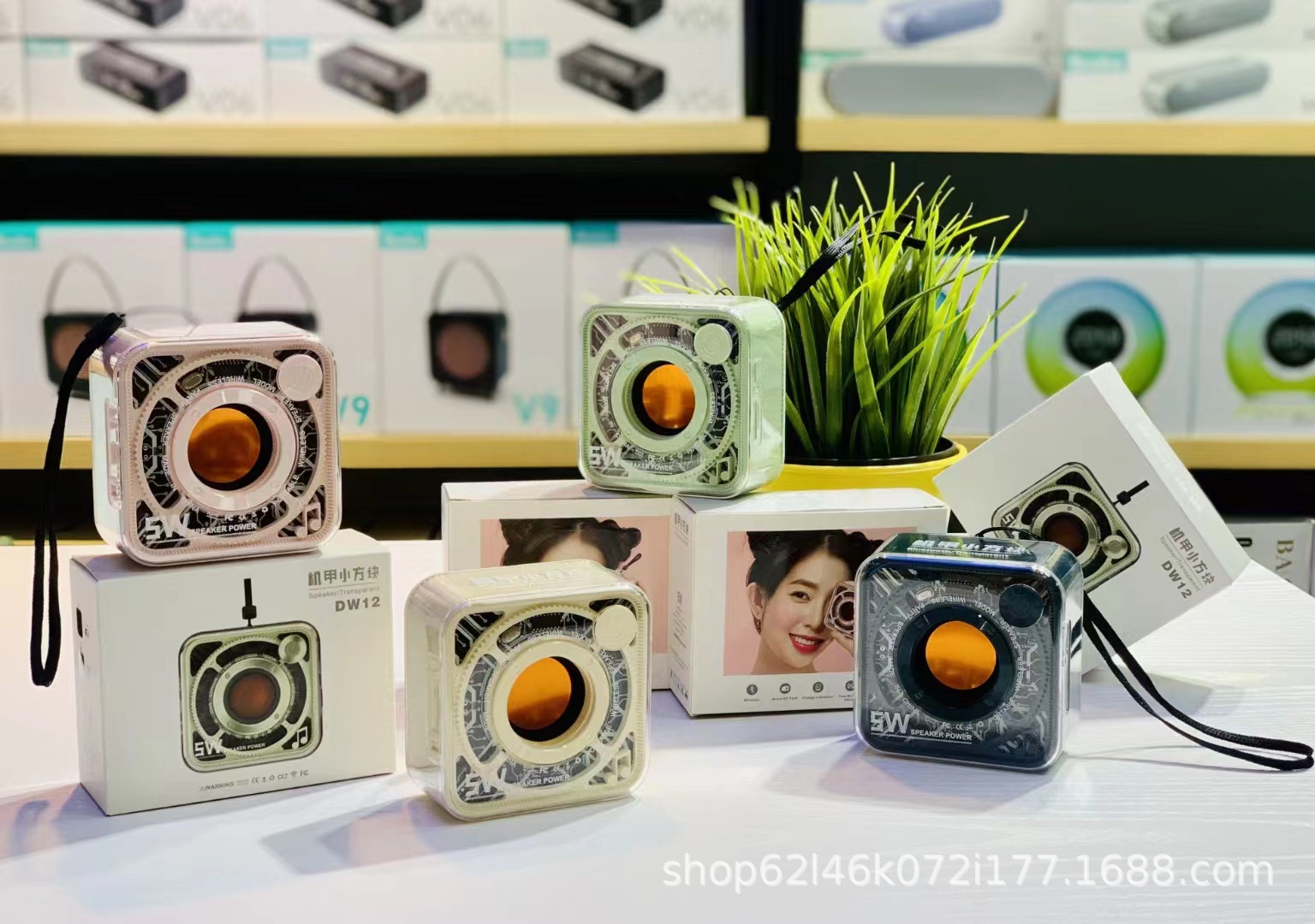 New transparent mecha small steel cannon Bluetooth speaker, outdoor home portable card-inserting subwoofer mini audio system pic 21
