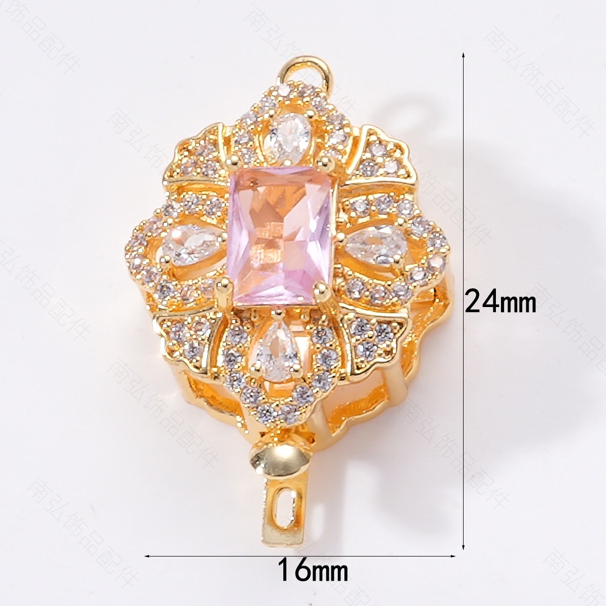 Light luxury, high color retention, micro-inlaid zircon ingot clasp, diy pearl style sweater bracelet necklace, end clasp, stick clasp pic 4