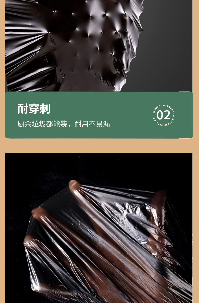 垃圾袋手提式家用免撕大卷加厚款实惠装办公室厨房黑色抽绳塑料袋详情17
