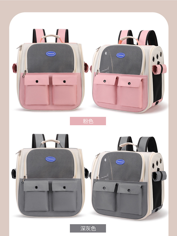 宠物用品猫包外出双肩宠物包大容量透气便携出行宠物猫狗背包详情16