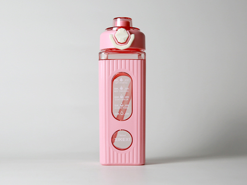 亚马逊创意水杯弹盖手提方形水杯 男户外运动直饮水壶 学生太空杯详情8