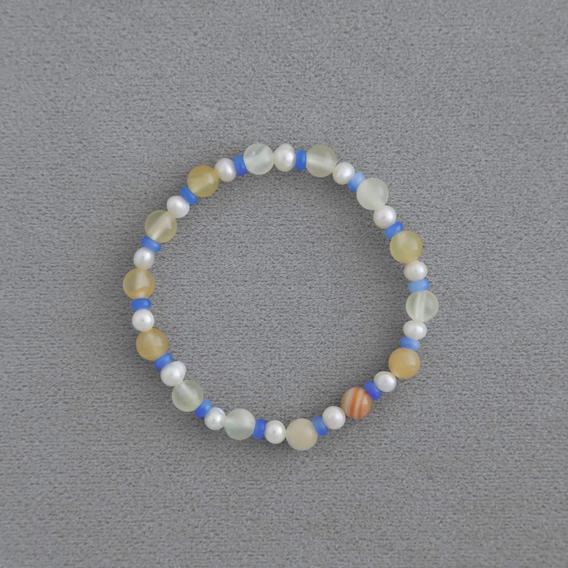 WP*家海盐太妃糖串珠手链 新中式气质简约米黄玉淡水珍珠串珠手链详情5