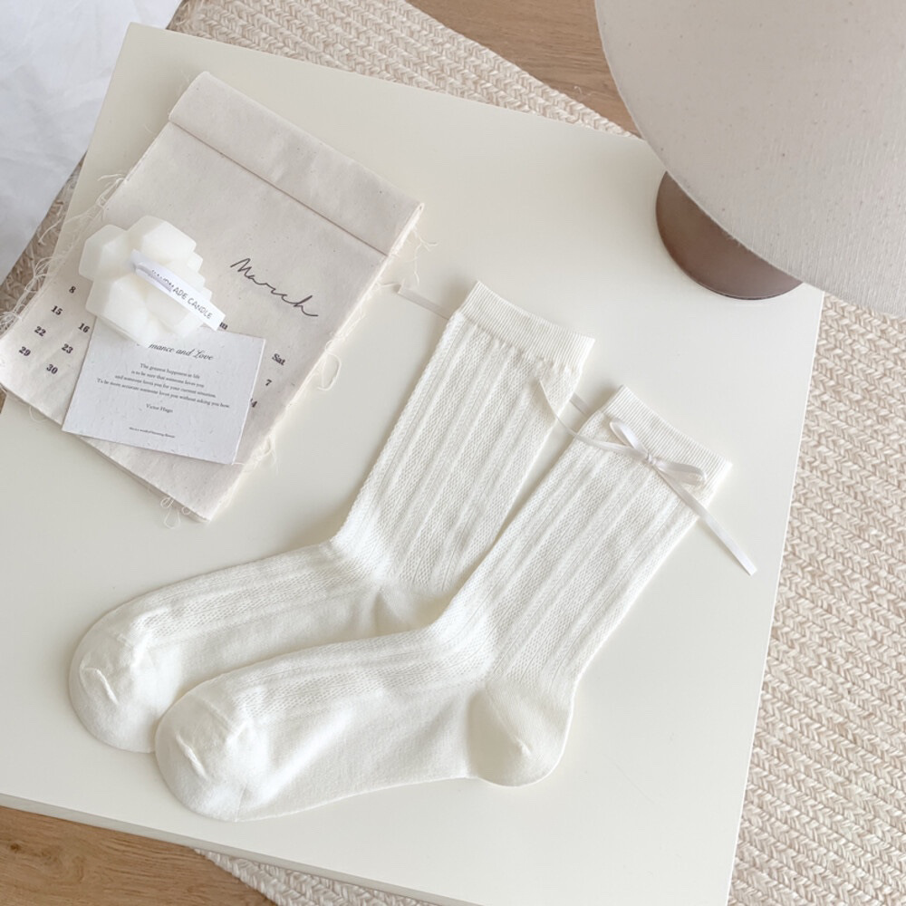 White twisted bubble mouth lace socks, summer thin black fungus edge mid-calf socks, Mary Jane Dui Dui breathable thin socks pic 5