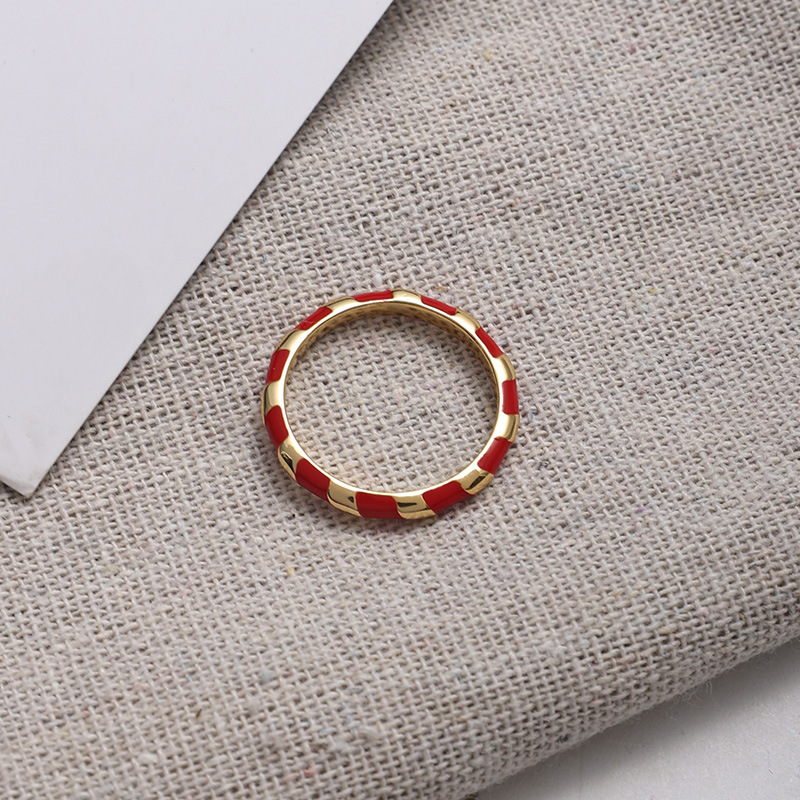 C形珐琅圈圈拼接耳环女法式轻奢小众设计感复古气质银针撞色耳圈详情12