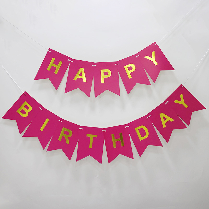 亚马逊生日派对字母鱼尾拉旗场景布置装饰品拉花多色生日快乐拉旗详情14