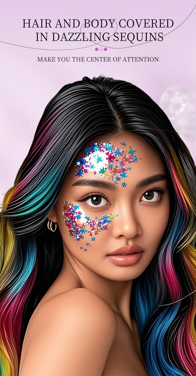 【跨境专供】魅点闪光棒闪光粉金银钻星石粉极光粉舞会氛围感批发详情5