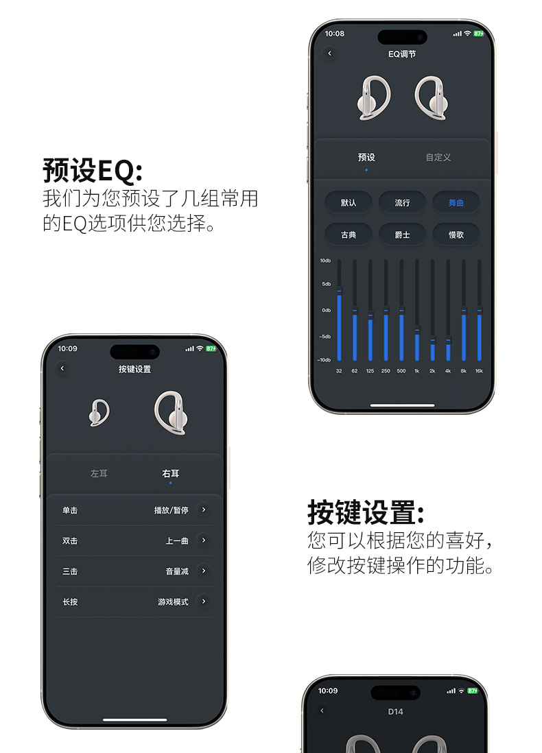 Новые однозвучные наушники bluetooth ows с полуфронтовым подвешиванием, высокой акустической массой в полных слуховых конвейерах pic 21