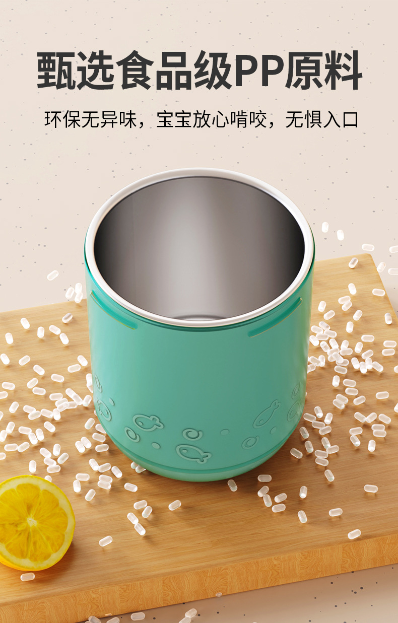 Jiayi babi niños acero inoxidable taza de leche cubiertos tazas graduadas al por mayor taza de agua resistente a la caída taza de bebida de aprendizaje taza de pajita pic 5