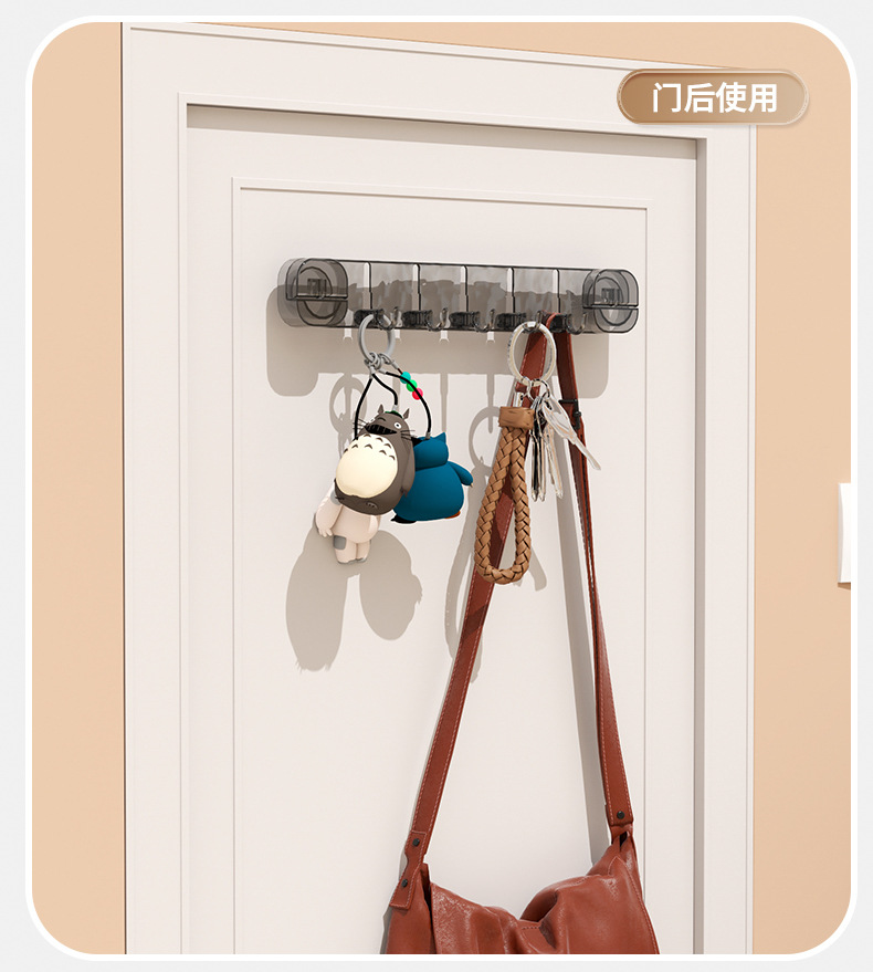 A row of rotating suction cup hooks, no need for drilling, strong load-bearing hooks, household coat hangers, row hooks, bathroom row adhesive hooks pic 16
