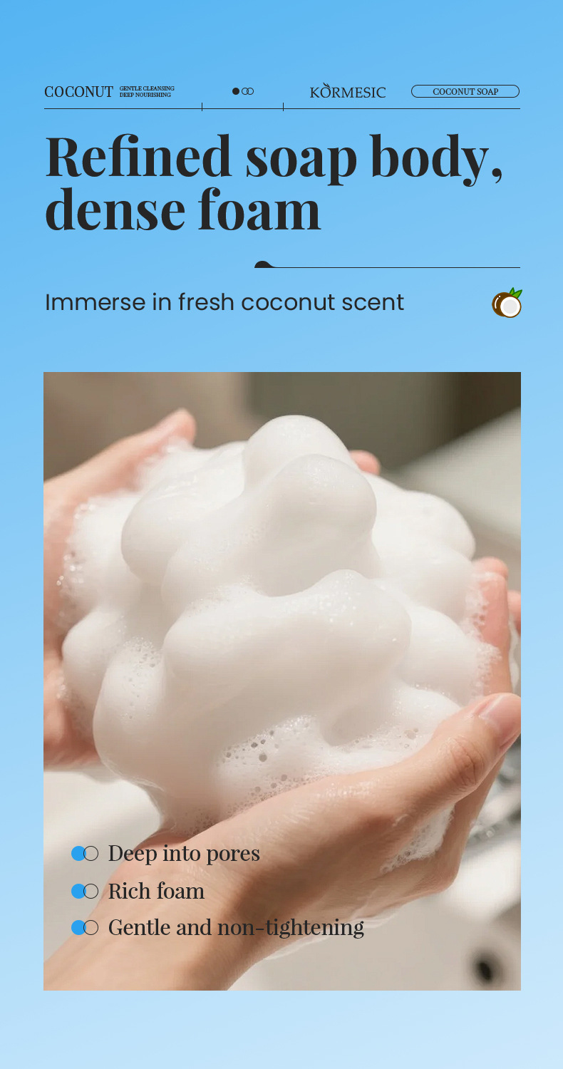 KORMESIC Handmade soap, a cross-border all-English handmade soap for cleansing the skin and controlling oil, is a bestseller pic 8