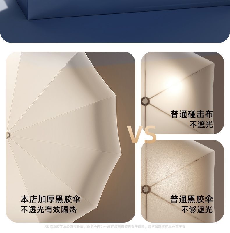 新款十股双龙骨防晒伞黑胶折叠晴雨两用伞全自动遮阳伞批发定制伞详情12