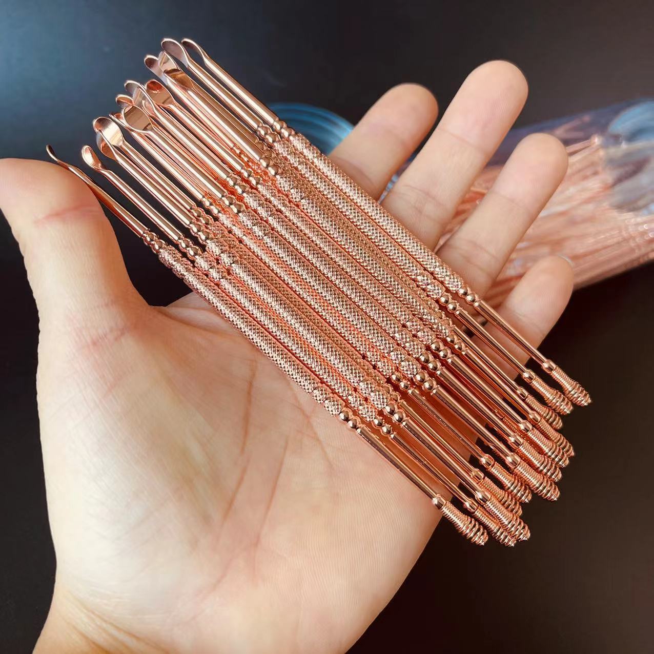 【 Zone 1-4 】 Rose gold ear scoops 100/ bucket 4000/ piece, new rose gold ear pickles, spiral ear scoops, spring ear scoops, double-head dual-purpose ear picking, 2 yuan supply pic 3