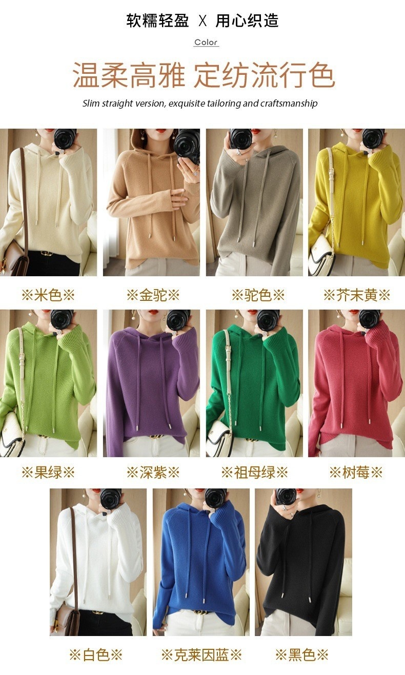 A hooded sweatshirt for women in Spring and Autumn 2025, a new style of hooded sweatshirt as a base layer, paired with a knitted sweater, a casual large-sized hooded sweater for women pic 58