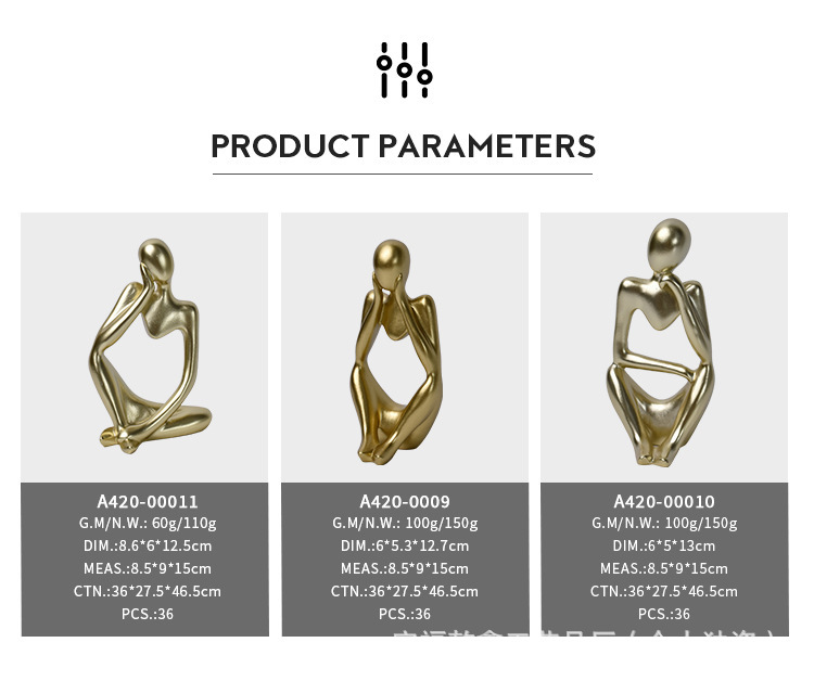 跨境批发迷你抽象人物摆件家居饰品玄关装饰摆设客厅创意树脂工艺详情8