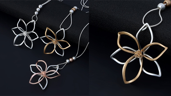 欧美外贸爆款简约高级感ins风大花时尚女饰品长链项链吊坠毛衣链详情13