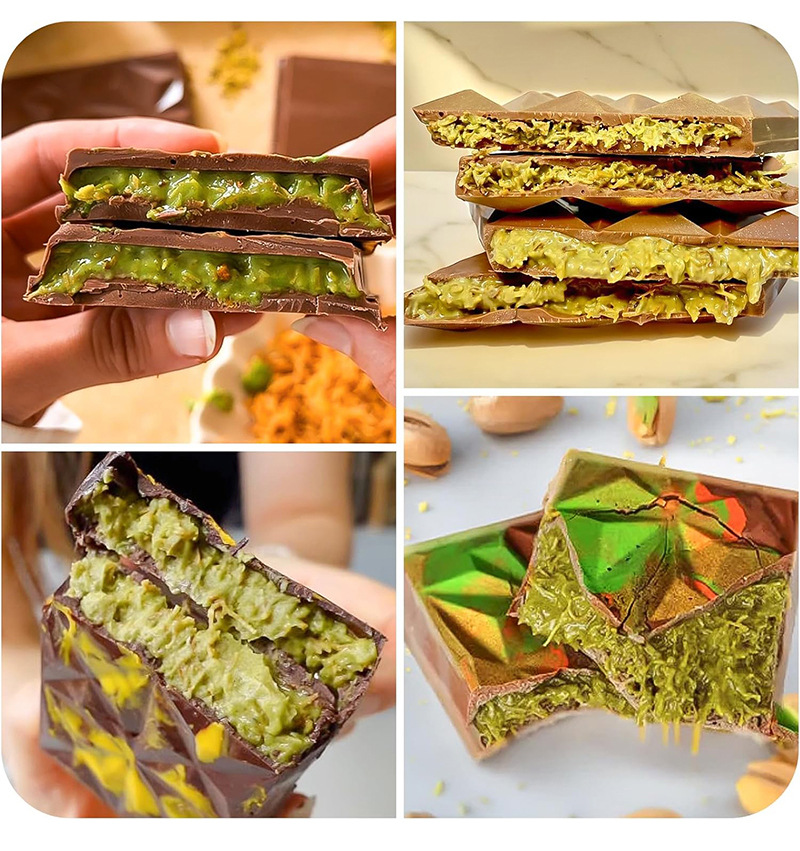 Best-selling silicone 6-row rectangular small triangular chocolate mold, non-stick and easy-to-demold food-grade chocolate mold pic 8