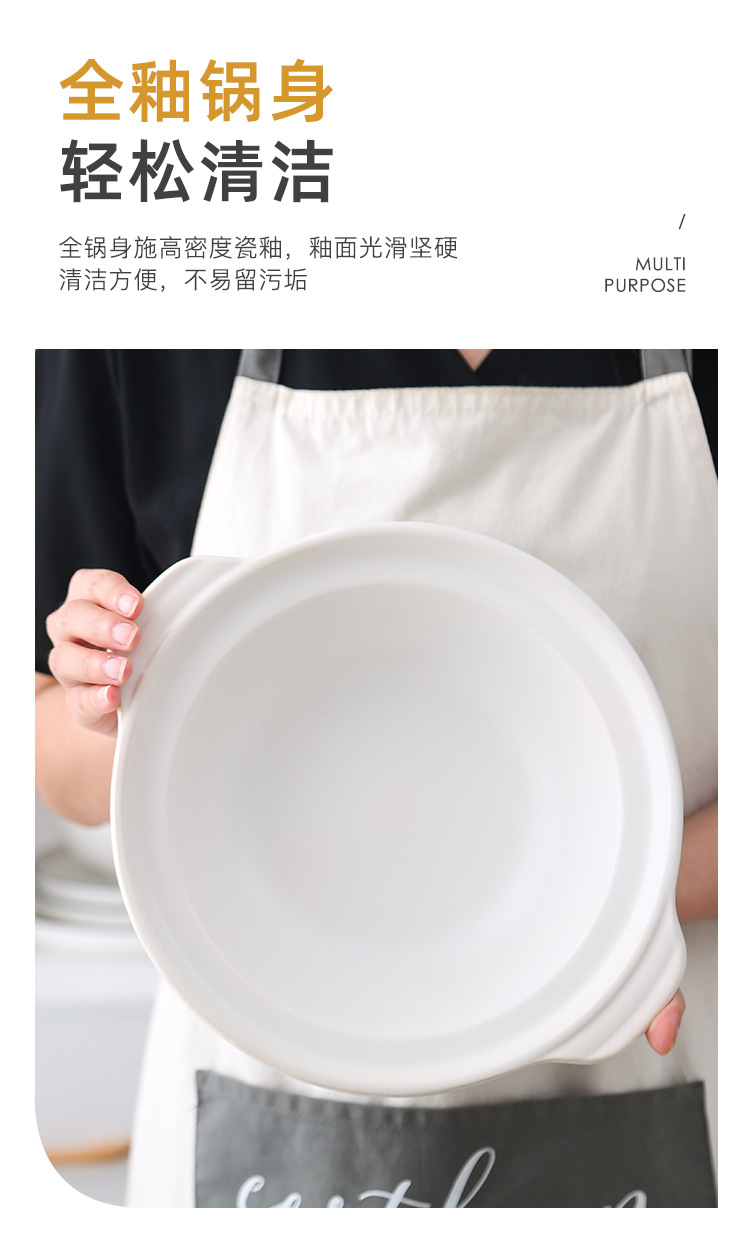 厂家批发日式浅煲浅锅黑白明火不裂小砂锅商用家用酒楼饭店适用详情9