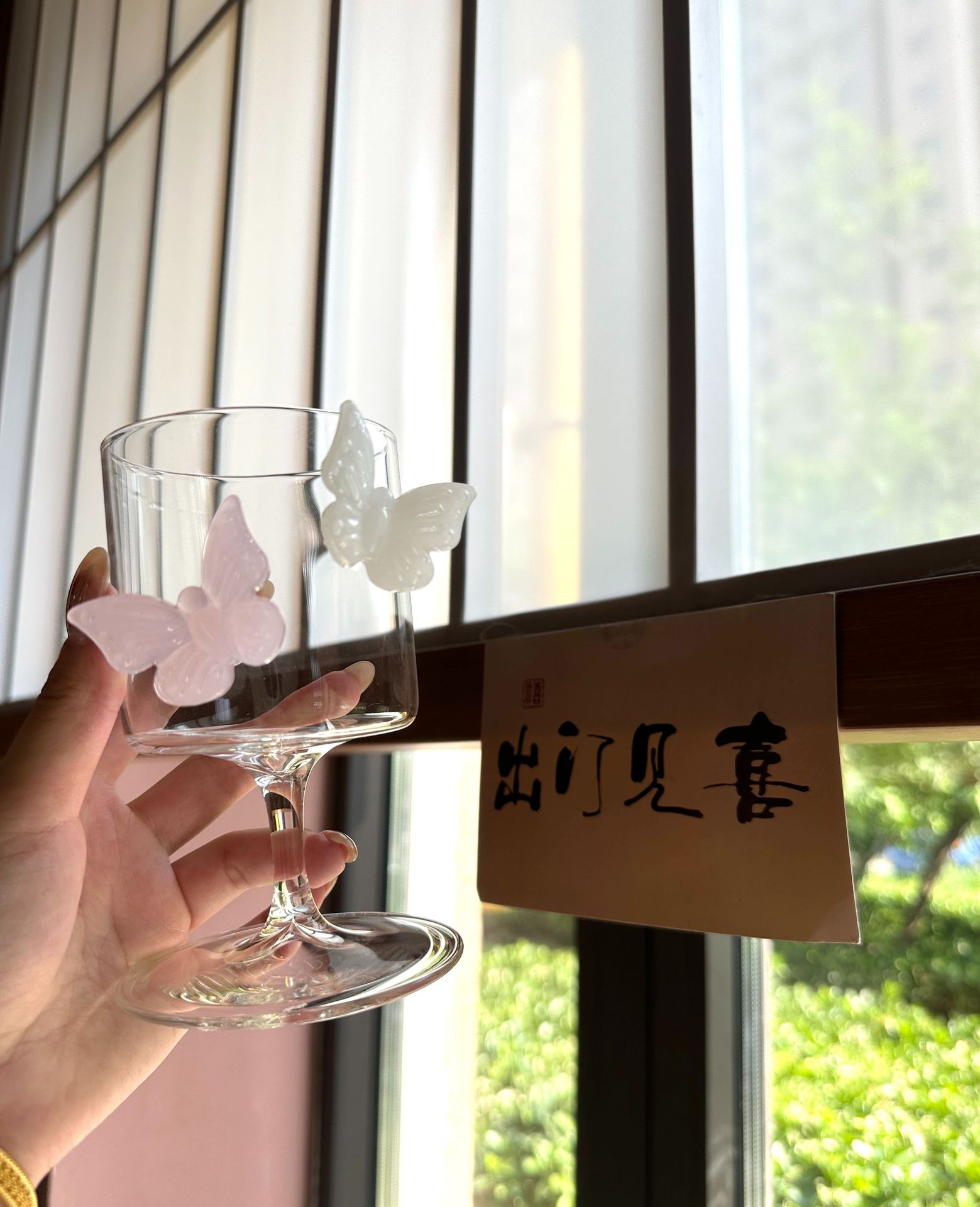 Original designer tall glass, ins high appearance level butterfly wine glass, butterfly water glass, champagne wine glass, cocktail glass pic 14