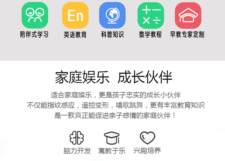 K4变形战警指纹触摸智能机器人热销男孩女孩智能能玩具变形机器人详情3