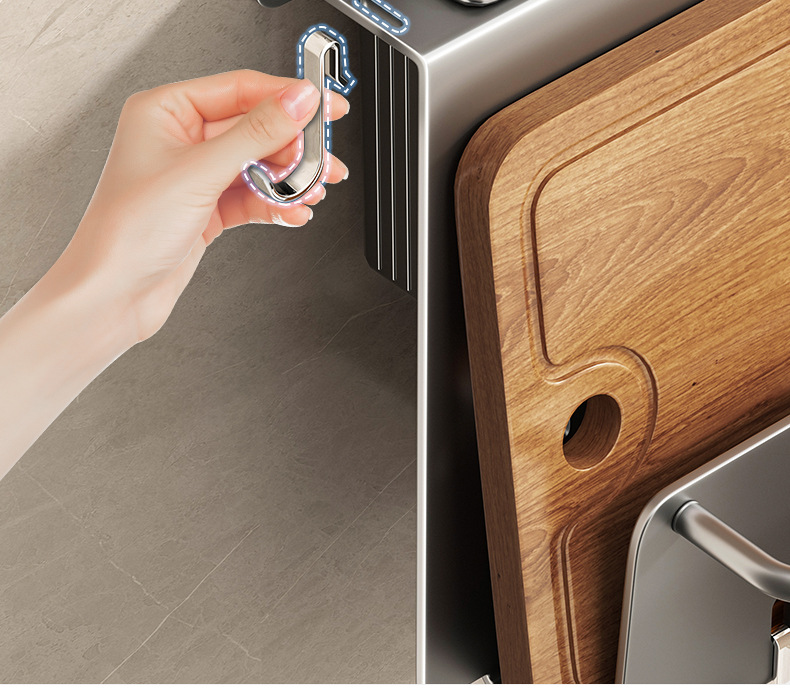 刀架置物架家用壁挂式多功能菜刀锅盖架筷子筒刀架一体刀具收纳架详情23