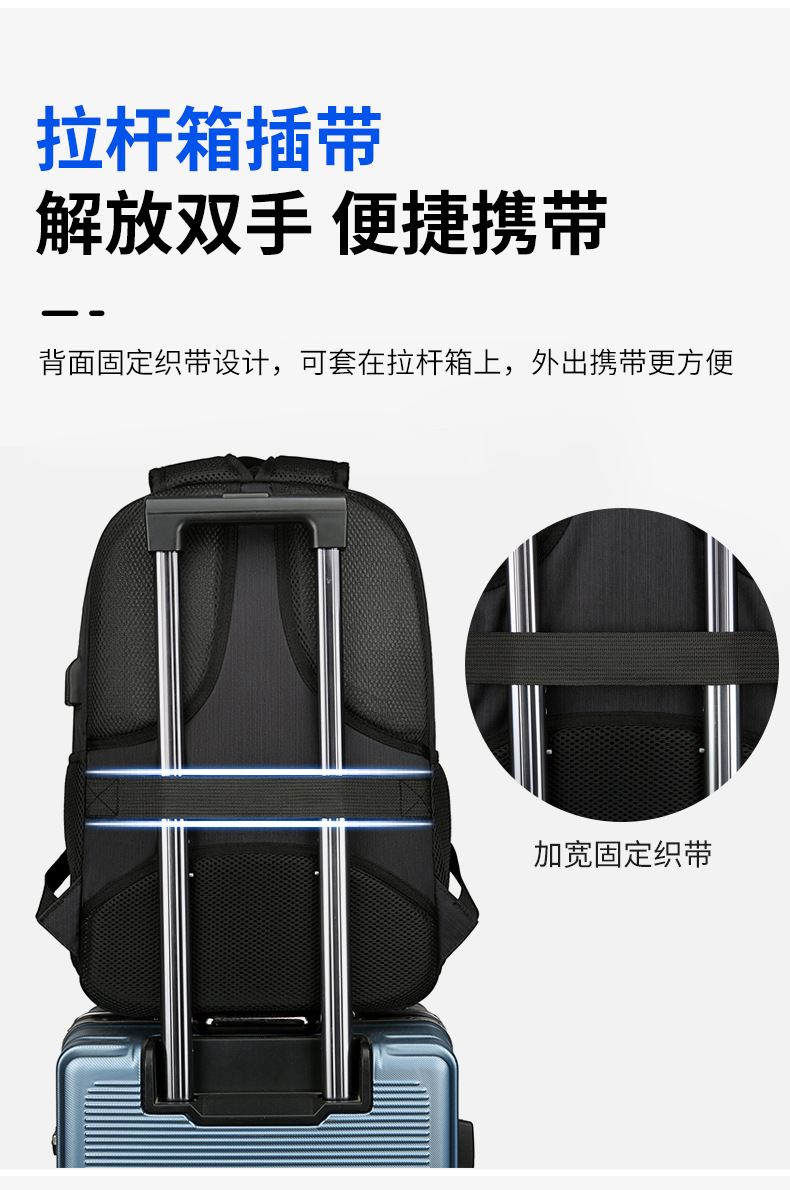 Customized cross-border business backpacks, large-capacity computer backpacks wholesale, usb multi-functional water-resistant backpacks pic 13