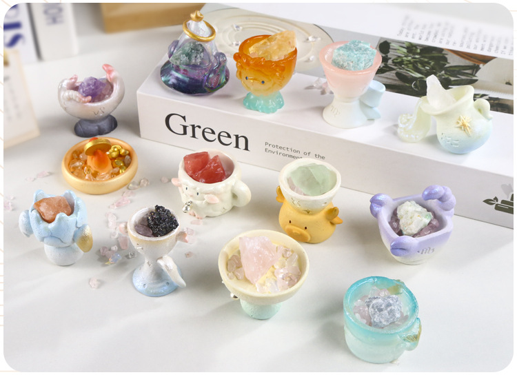 New zodiac blind box cartoon creative design, crystal decorative items, desktop resin handicrafts blind box pic 17
