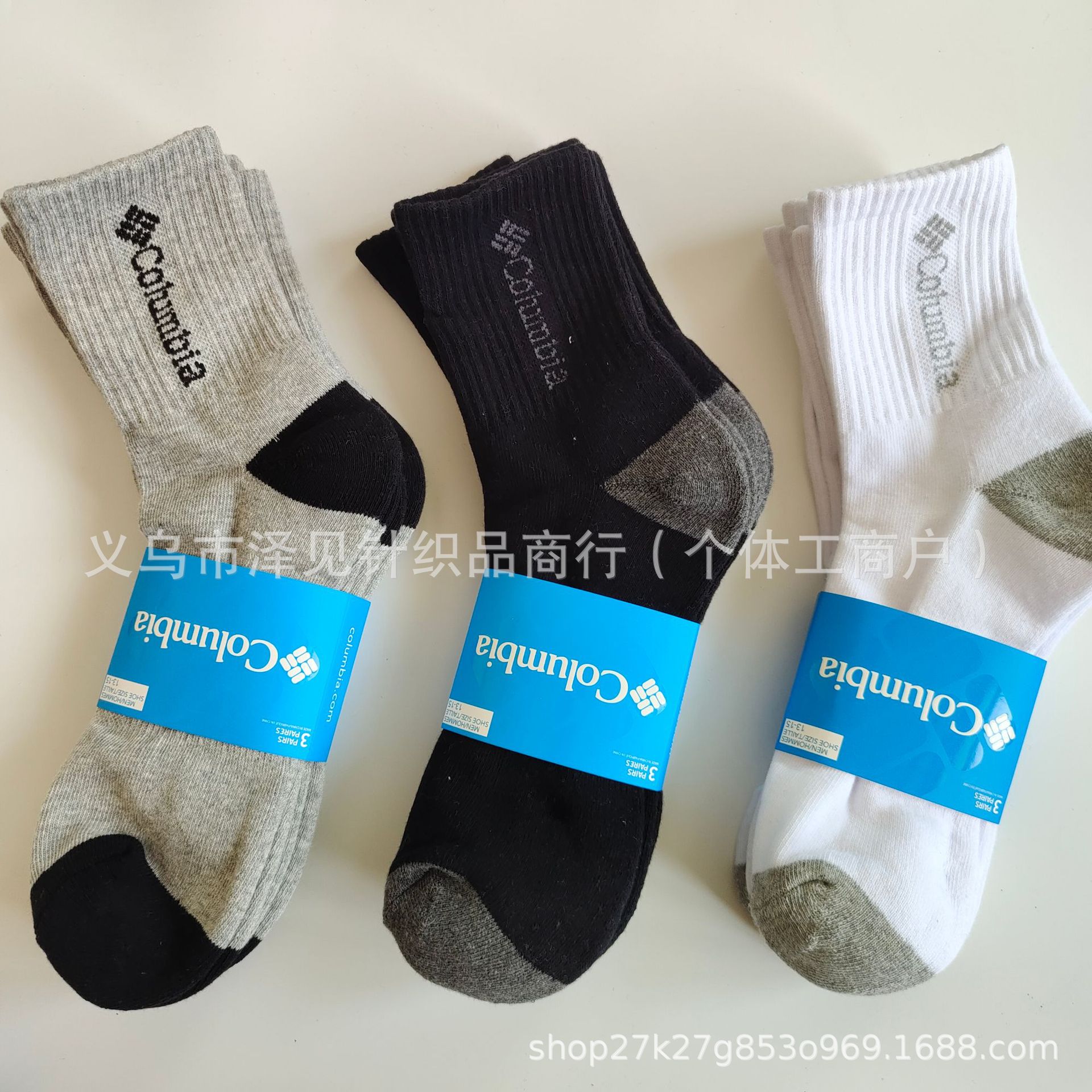 外贸夏天一卡3双哥伦家男女士袜子户外登山跑步运动吸汗减震精梳详情3