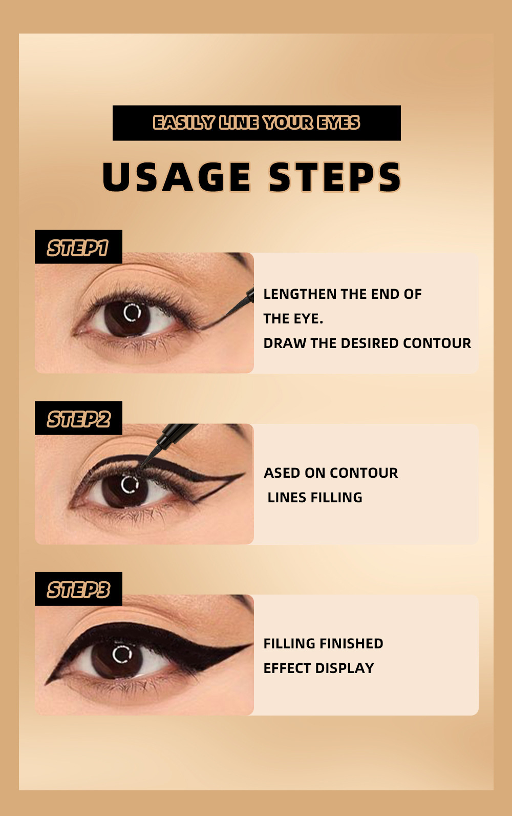 【 Cross-border Exclusive 】QICIY eyeliner Pen Waterproof, non-smudging, genuine eyeliner liquid pen, Quick-drying silkworm pen wholesale pic 9